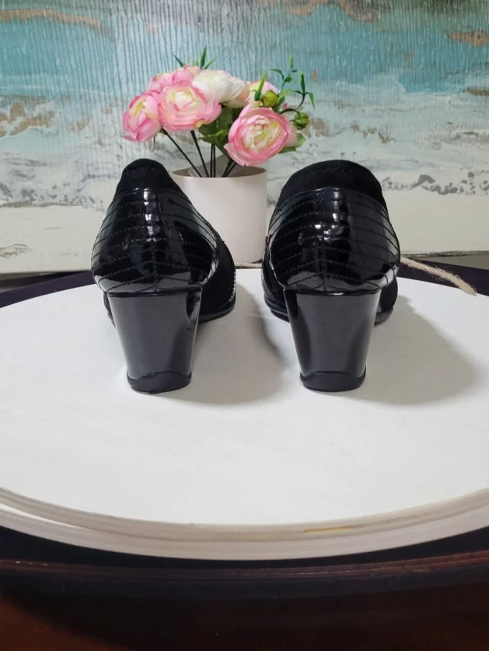 Sofft EuroSoft Black Suede Leather Wedge Heels [Item #SW01]